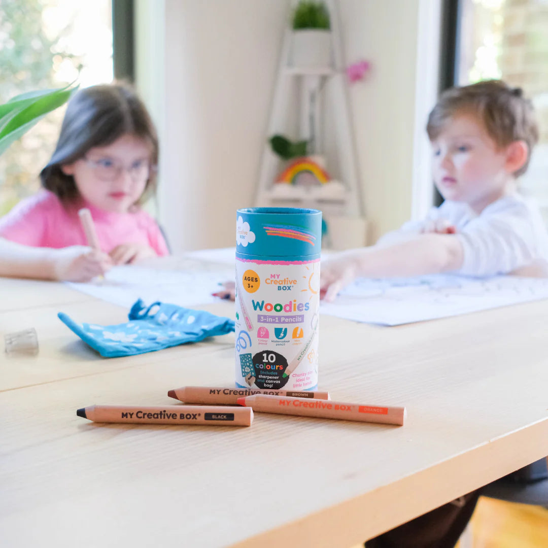 My Creative Box - Woodies 3-In-1 Wooden Pencils | Set Of 10 Activity & Craft My Creative Box 