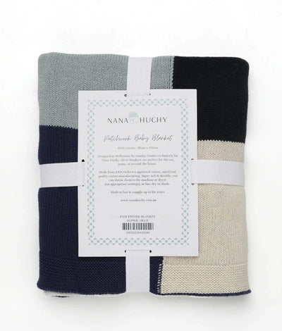 Nana Huchy - Baby Blanket | Patchwork Blue Blanket Nana Huchy 