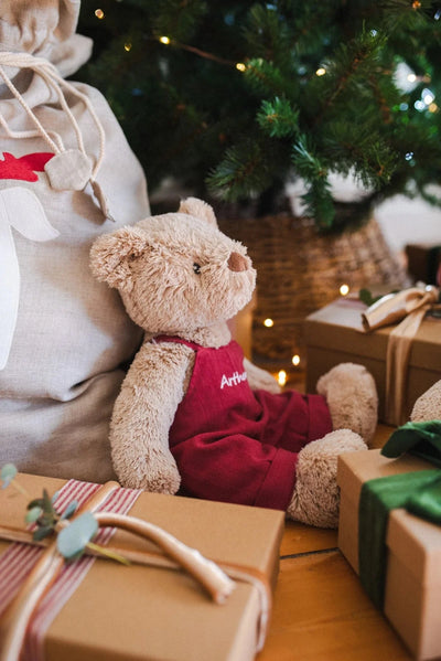 Nana Huchy - Honey Bear Overall | Red Soft Toy Nana Huchy 