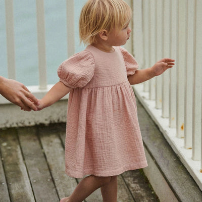 Nature Baby - Albertine Dress | Rose Dust Short Sleeve Dress Nature Baby 