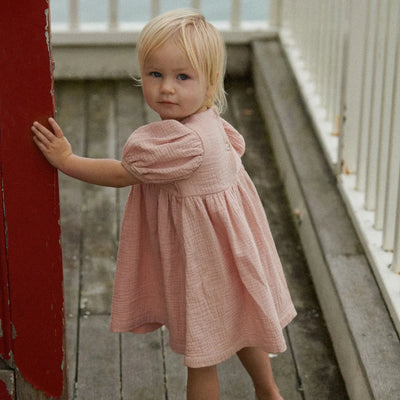 Nature Baby - Albertine Dress | Rose Dust Short Sleeve Dress Nature Baby 