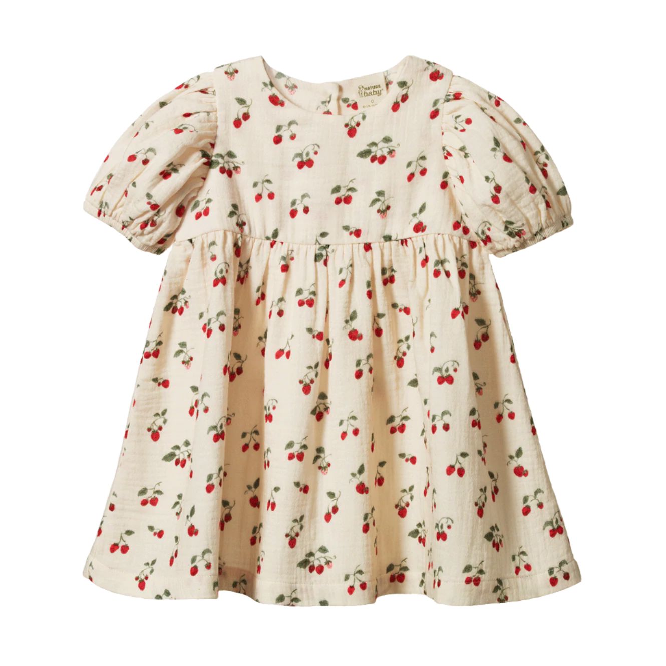 Nature Baby - Albertine Dress | Strawberry Blush Short Sleeve Dress Nature Baby 