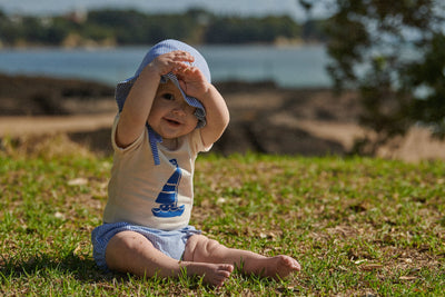 Nature Baby - Arie Shorts Linen | Blue Stripe Bloomers Nature Baby 