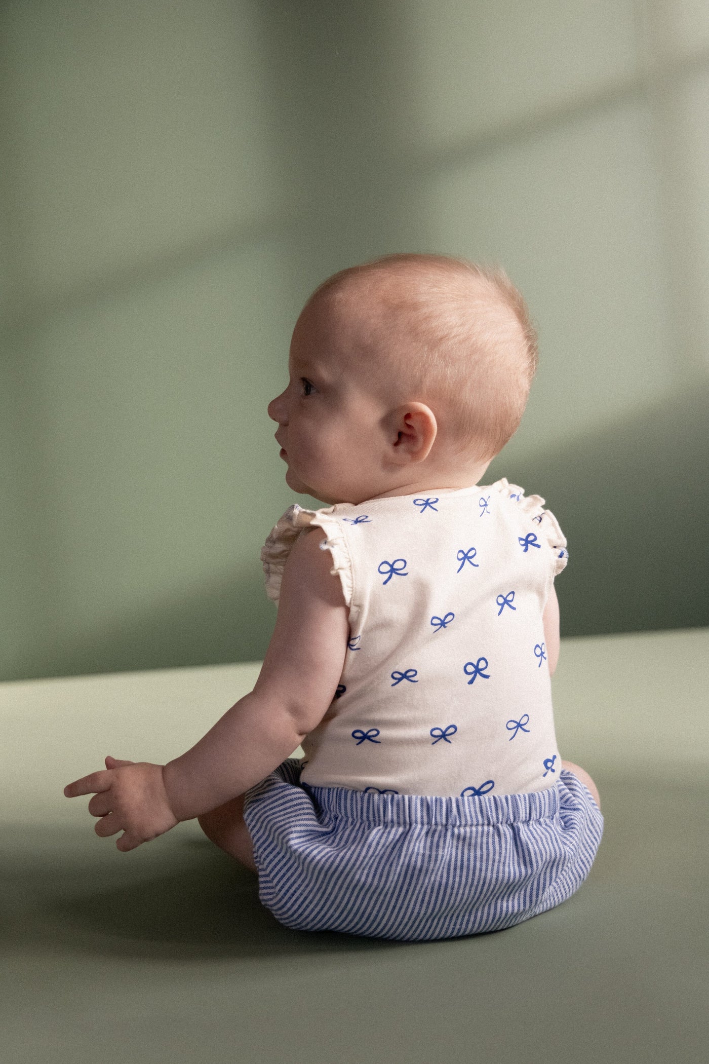 Nature Baby - Arie Shorts Linen | Blue Stripe Bloomers Nature Baby 