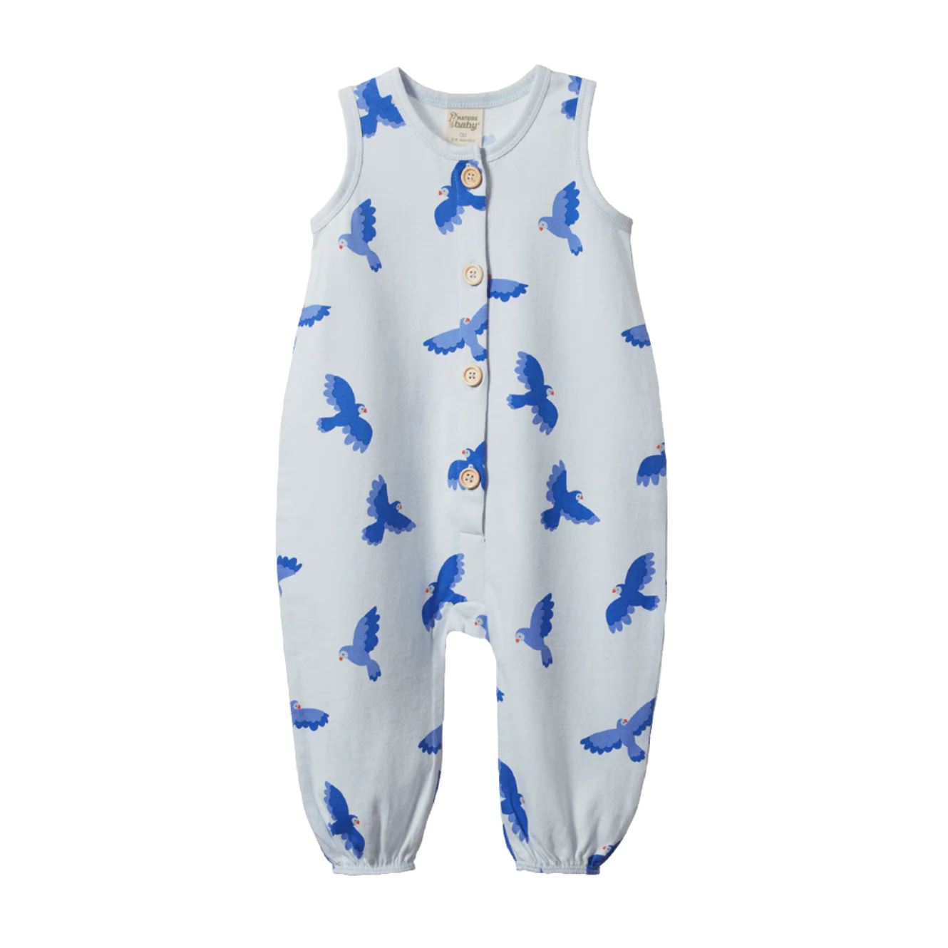 Nature Baby August Suit - Songbird Print Growsuit Nature Baby 