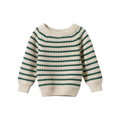 Nature Baby - Billy Jumper | Pine Sailor Stripe Knitted Jumper Nature Baby 