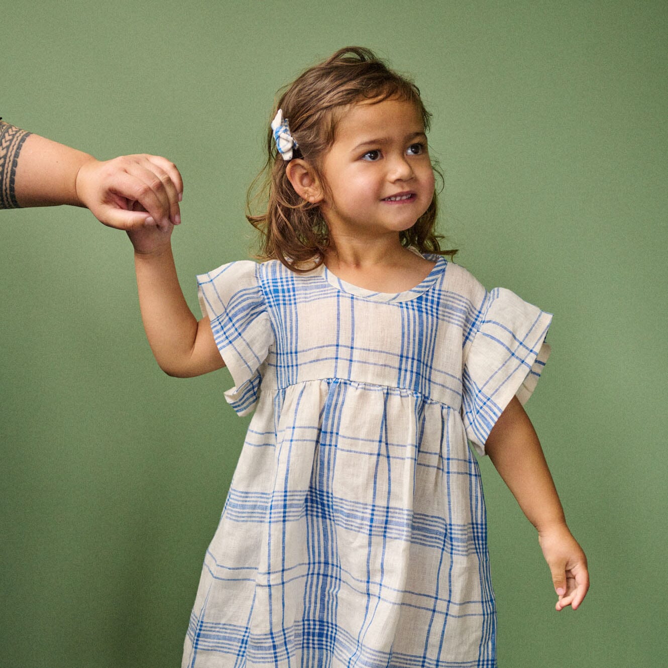 Nature Baby Bonnie Dress - Clyde Check Short Sleeve Dress Nature Baby 