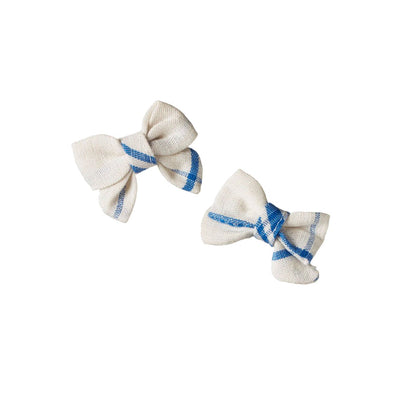 Nature Baby Bow Hair Clips 2 Pack - Clyde Check Hair Bows Nature Baby 