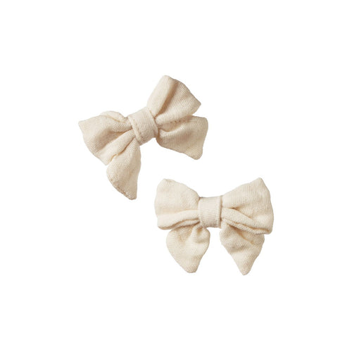 Nature Baby - Bow Hair Clips 2 Pack | Natural - PRE ORDER