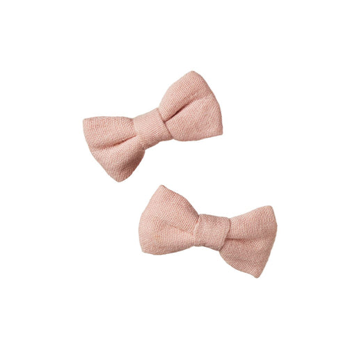 Nature Baby - Bow Hair Clips 2pk | Rose Dust