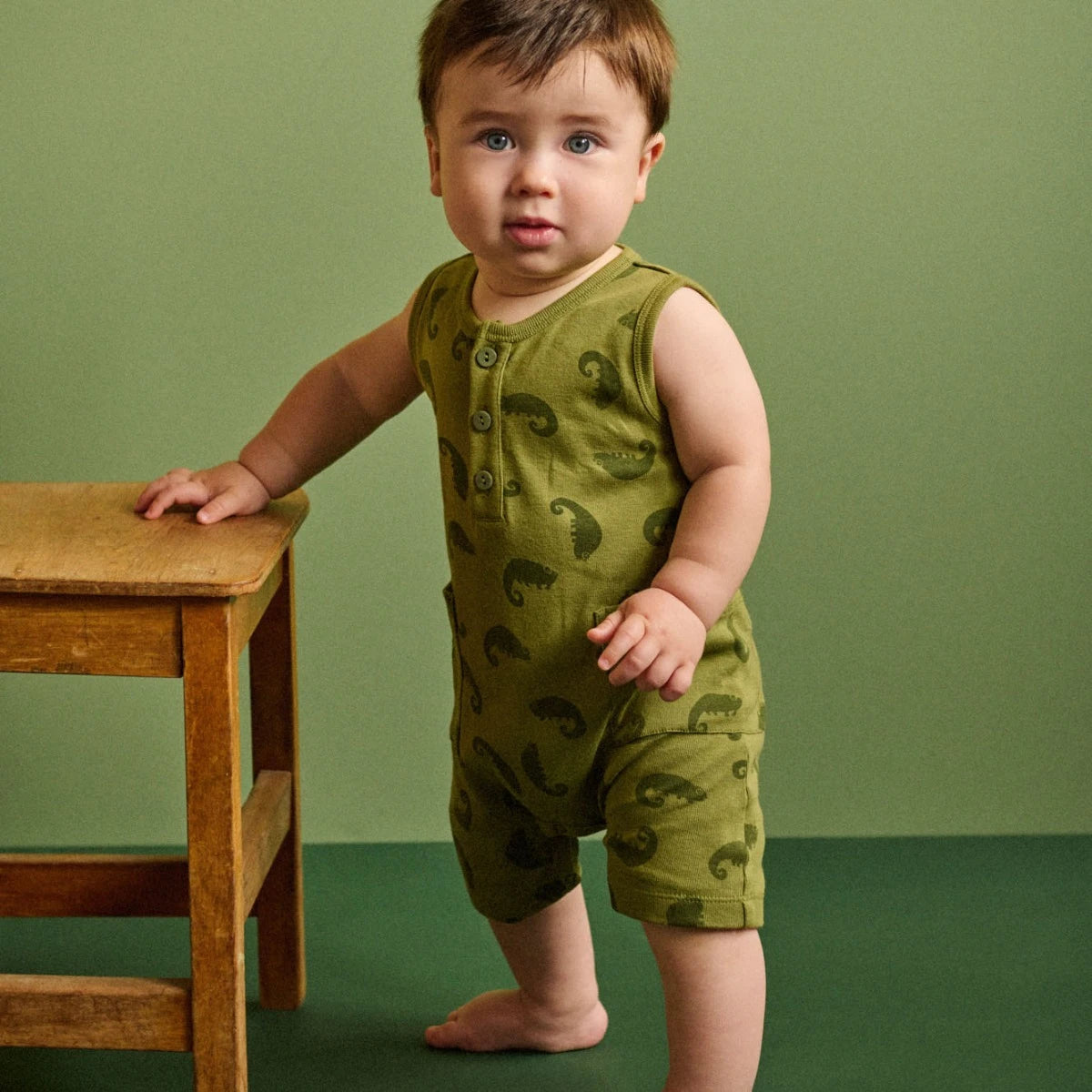 Nature Baby Camper Suit - Chameleon Print Growsuit Nature Baby 