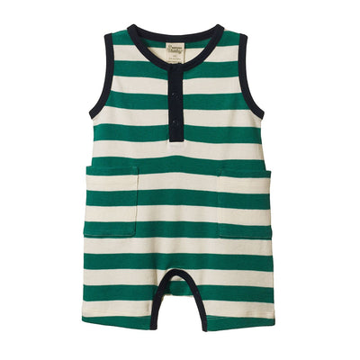 Nature Baby - Camper Suit | Peppermint/Navy Stripe Growsuit Nature Baby 