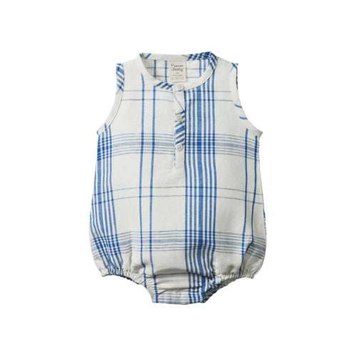 Nature Baby Cedar Suit Linen - Clyde Check