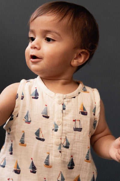 Nature Baby - Cedar Suit Muslin | Regatta Playsuit Nature Baby 