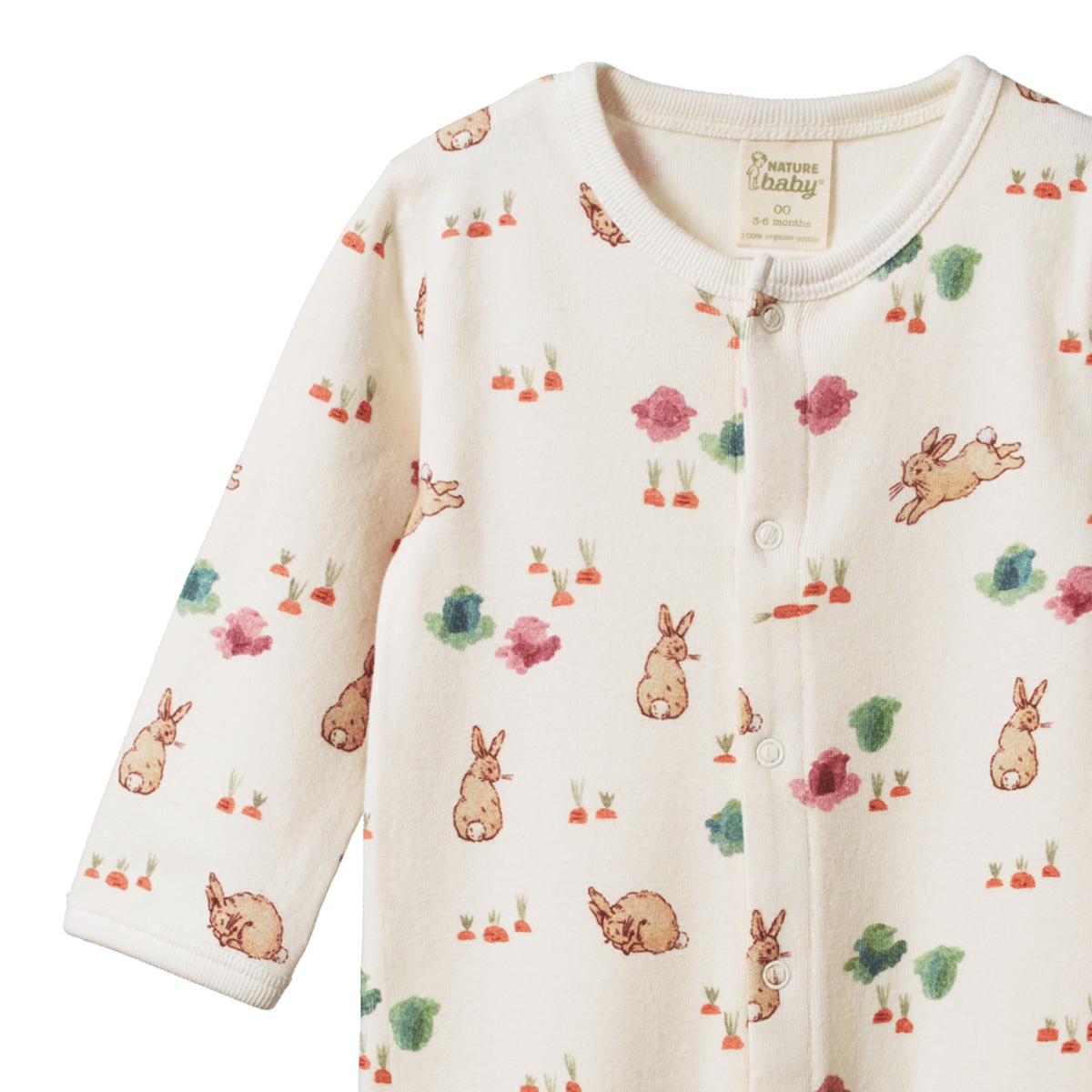 Nature Baby Cotton Stretch & Grow - Country Bunny Print Romper Nature Baby 