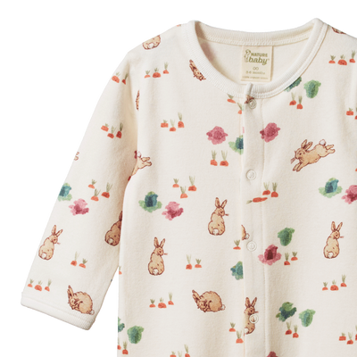 Nature Baby Cotton Stretch & Grow - Country Bunny Print Romper Nature Baby 