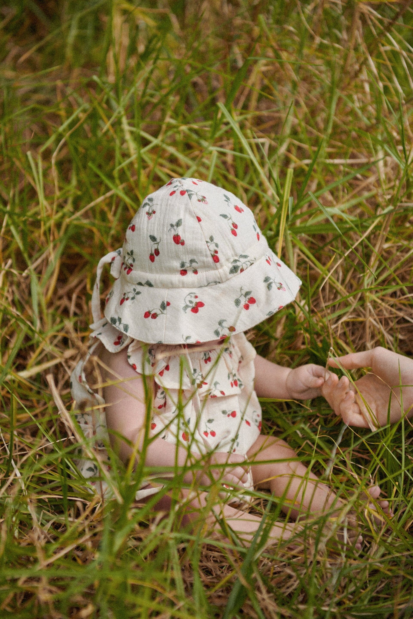 Nature Baby - Crinkle Muslin Sunhat | Strawberry Blush Sun Hat Nature Baby 