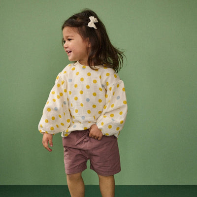 Nature Baby Elodie Blouse - Summer Polka Dot Print Long Sleeve Top Nature Baby 