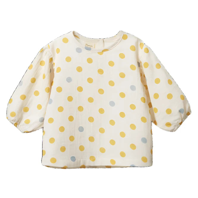 Nature Baby Elodie Blouse - Summer Polka Dot Print Long Sleeve Top Nature Baby 