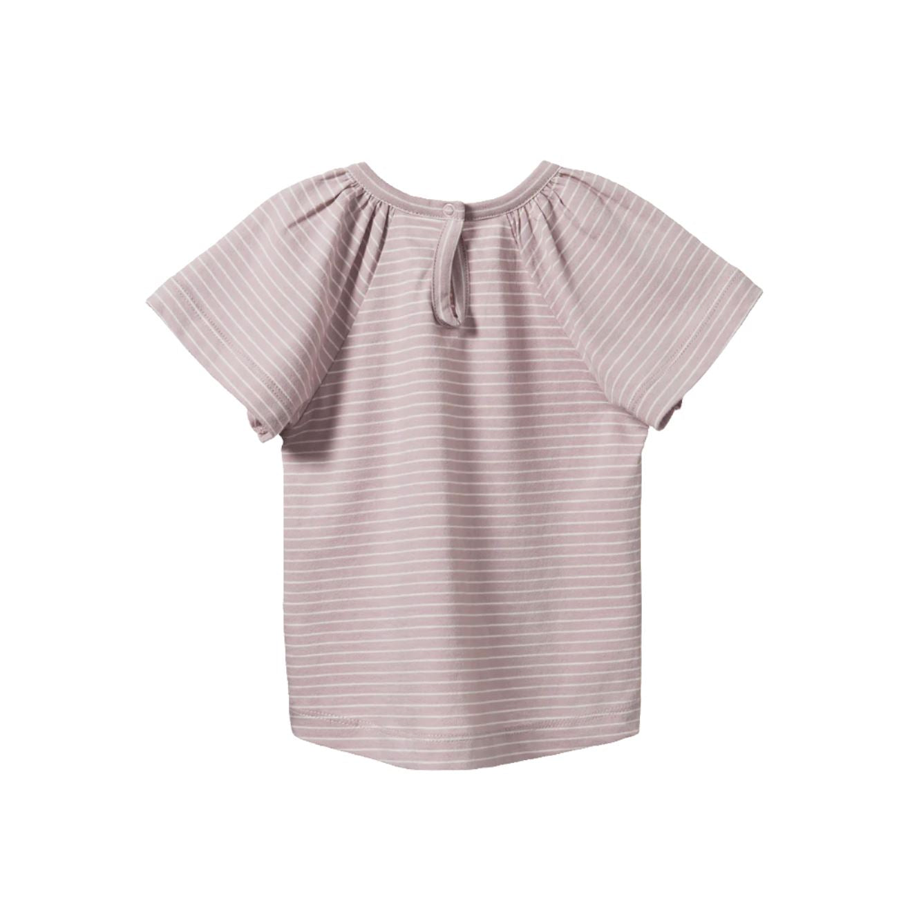 Nature Baby Faye Tee - Lilac/Natural Pinstripe Short Sleeve T-Shirt Nature Baby 