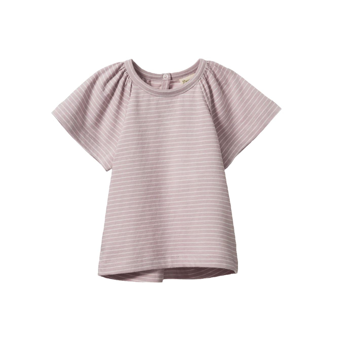 Nature Baby Faye Tee - Lilac/Natural Pinstripe Short Sleeve T-Shirt Nature Baby 