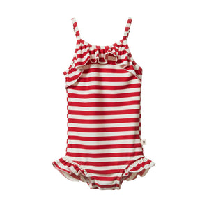 Nature Baby - Frill Swimsuit | Red Sea Stripe