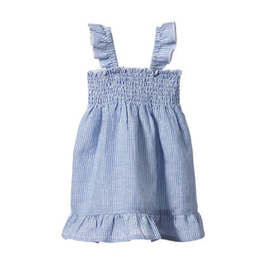 Nature Baby - Gala Dress Linen | Blue Stripe
