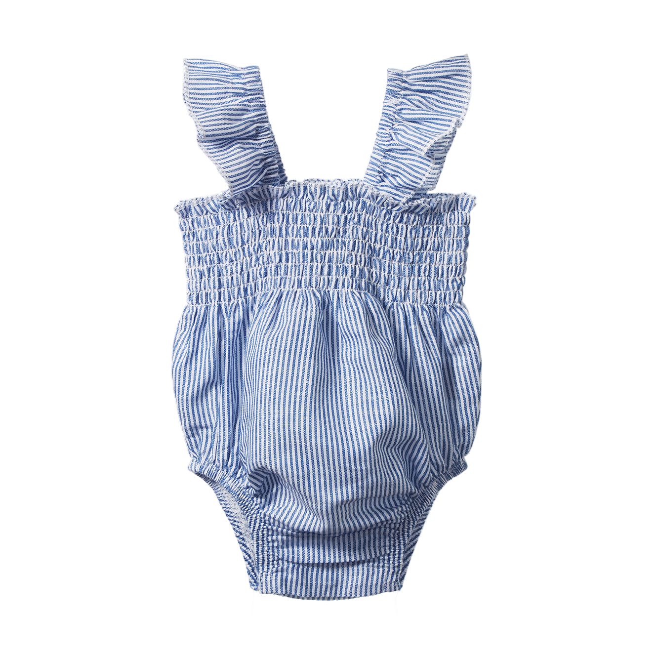 Nature Baby - Gala Suit Linen | Blue Stripe Playsuit Nature Baby 