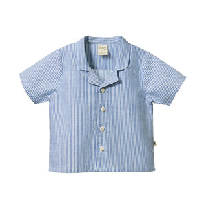 Nature Baby - Guthrie Shirt Linen | Blue Stripe