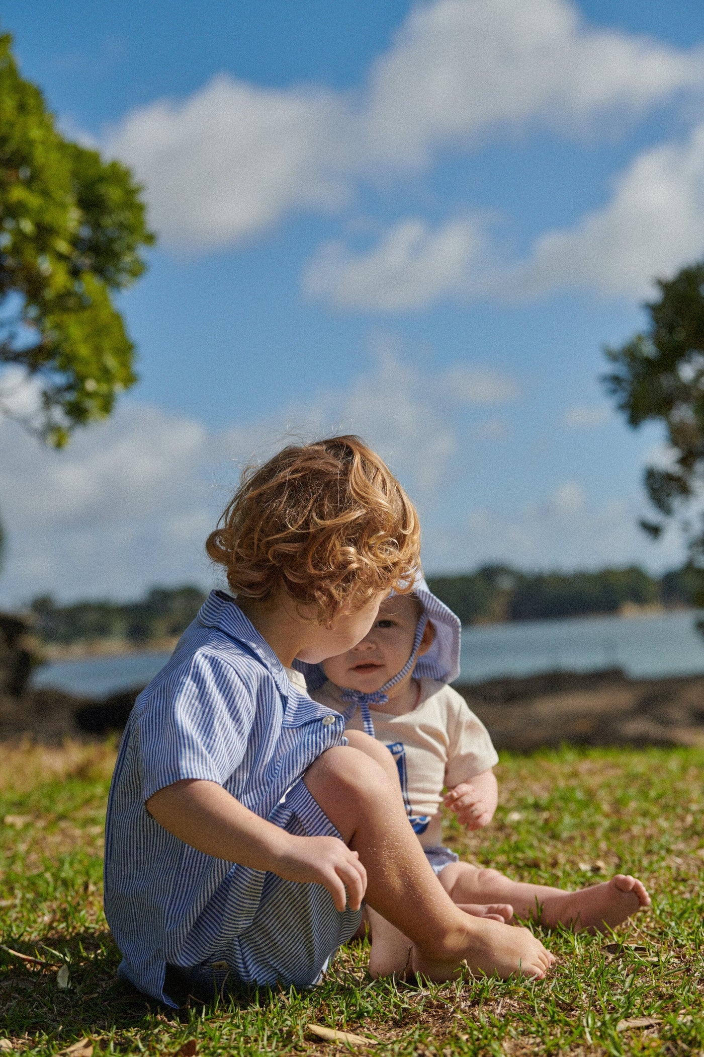 Nature Baby - James Shorts Linen | Blue Stripe Shorts Nature Baby 