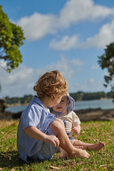 Nature Baby - James Shorts Linen | Blue Stripe Shorts Nature Baby 
