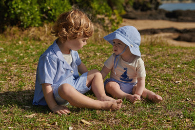 Nature Baby - James Shorts Linen | Blue Stripe Shorts Nature Baby 