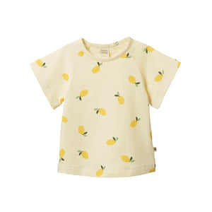 Nature Baby Juniper Tee - Lemon Cream Print