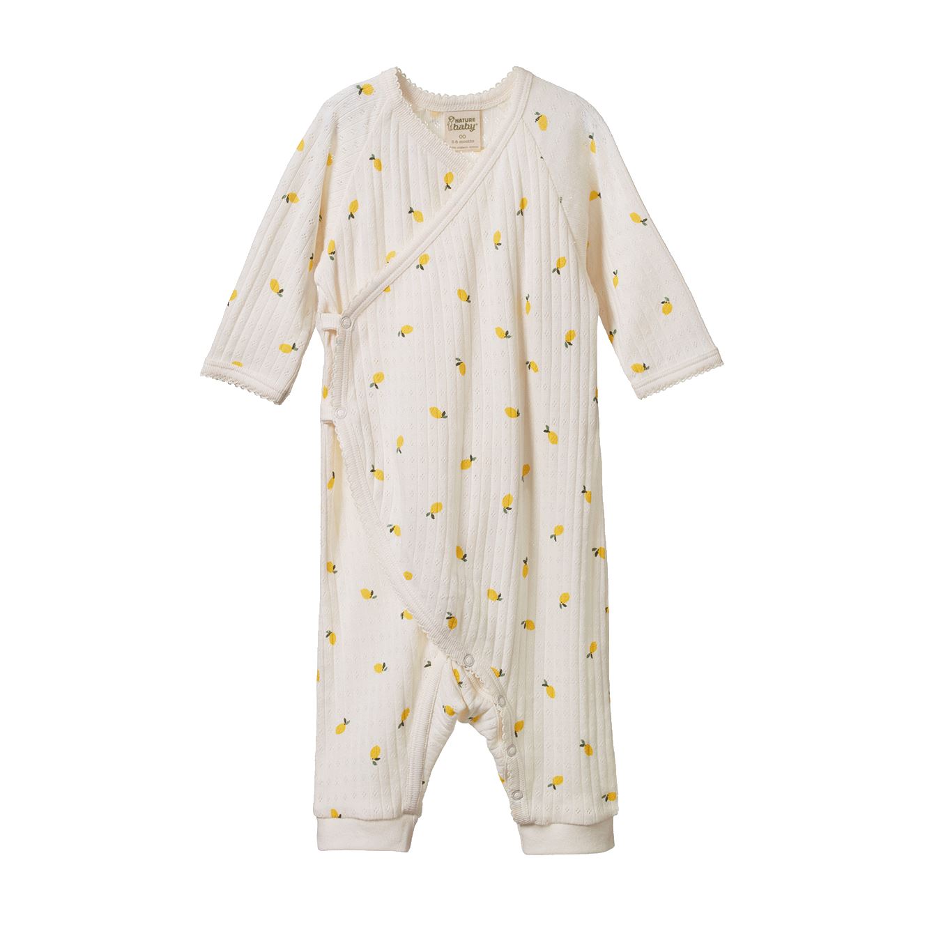 Nature Baby Kimono Stretch & Grow Pointelle - Lemon Print Growsuit Nature Baby 