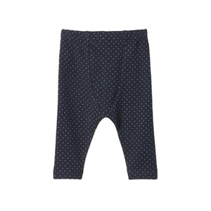 Nature Baby Leggings - Navy Mini Dot Print