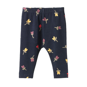 Nature Baby Leggings - Navy Tulip Print