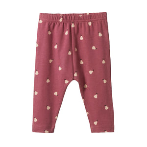 Nature Baby Leggings - Petite Pear Rhubarb Print