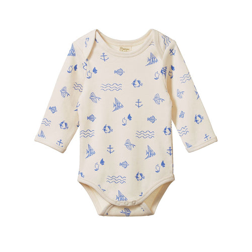 Nature Baby Long Sleeve Bodysuit - Atlantic Print