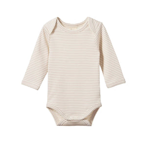 Nature Baby Long Sleeve Bodysuit - Lilac Pinstripe