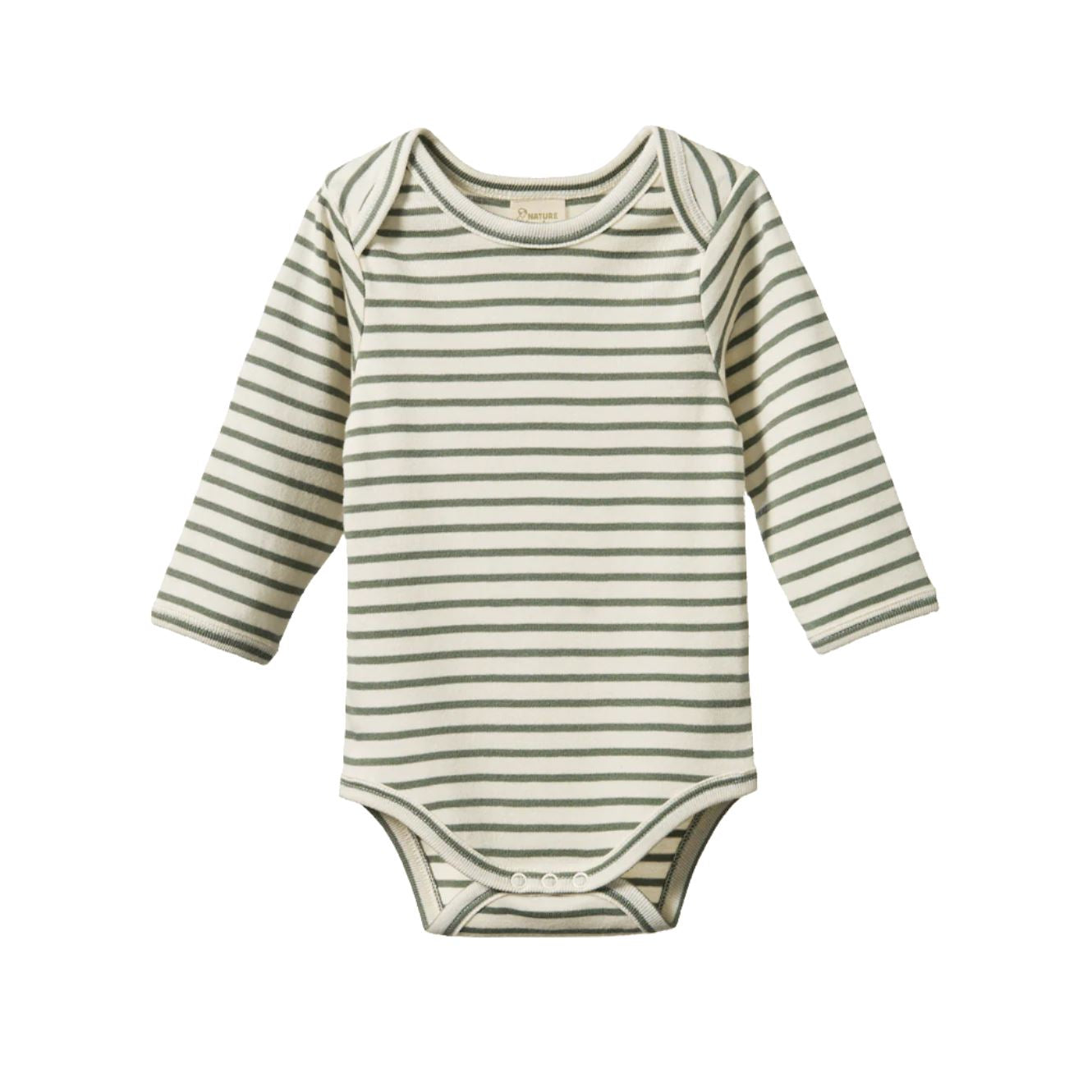 Nature Baby Long Sleeve Bodysuit - Nettle Sailor Stripe Bodysuit Nature Baby 