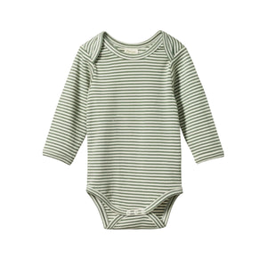 Nature Baby Long Sleeve Bodysuit - Nettle Stripe