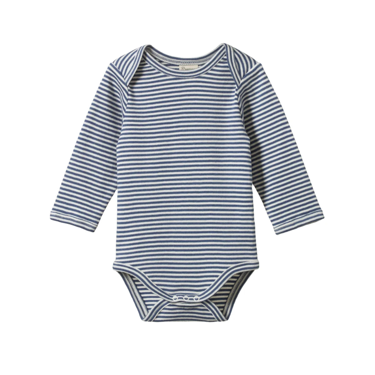 Nature Baby Long Sleeve Bodysuit - Vintage Indigo Stripe Bodysuit Nature Baby 