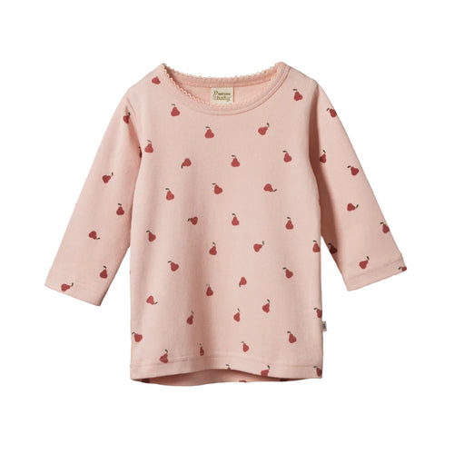 Nature Baby Cloud Tee - Petite Pear Rose Dust Print