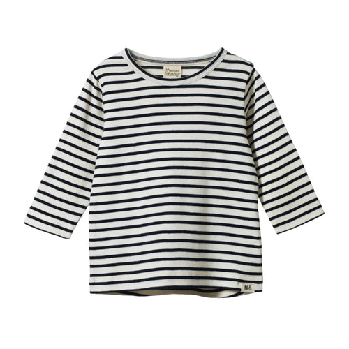 Nature Baby - Long Sleeve River Tee | Navy Sailor Stripe