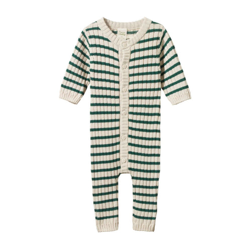 Nature Baby - Lou Suit Cotton Knit | Pine Sailor Stripe