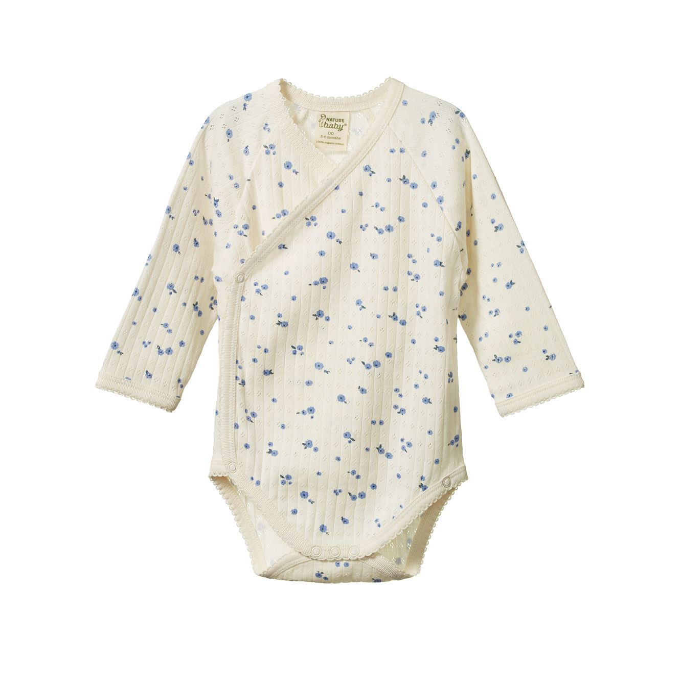 Nature Baby LS Kimono Bodysuit Pointelle - Daisy Print Bodysuit Nature Baby 