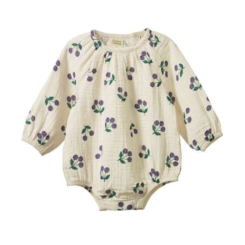 Nature Baby - Muslin Meadow Bodysuit | Winter Berry Natural Print