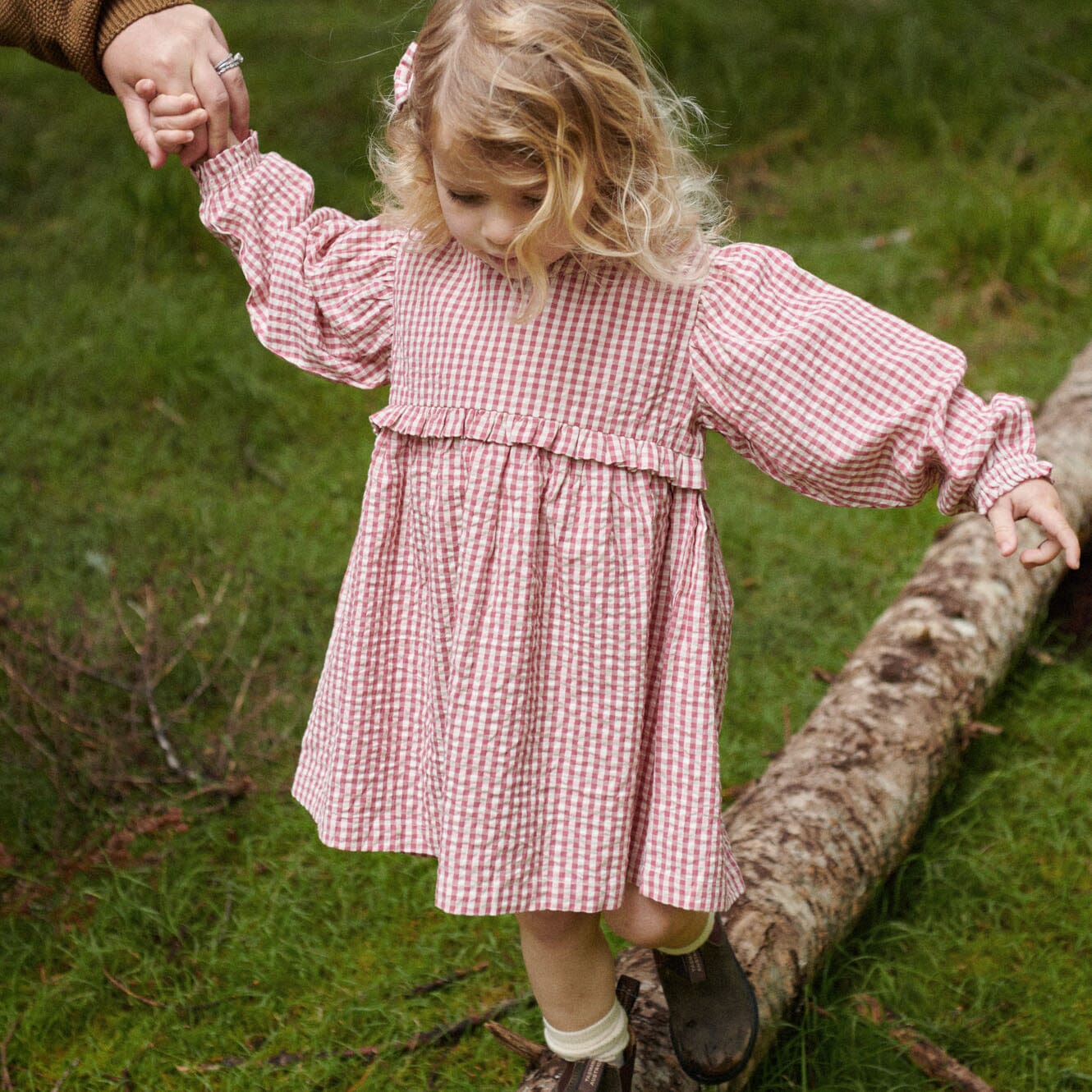 Nature Baby - Nora Dress | Jam Check Long Sleeve Dress Nature Baby 