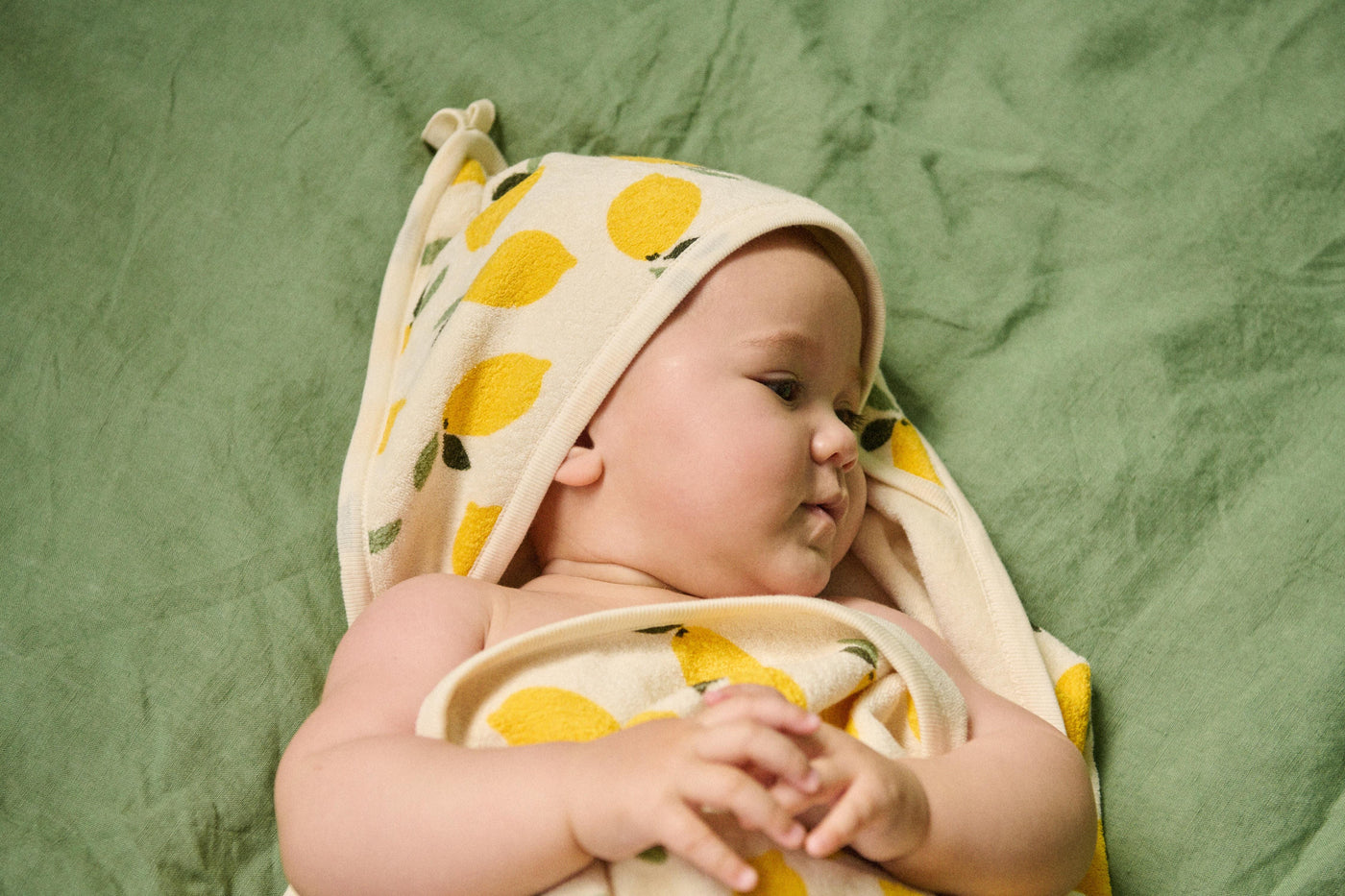 Nature Baby - Org Cotton Hooded Towel Lemon Print Towel Nature Baby 