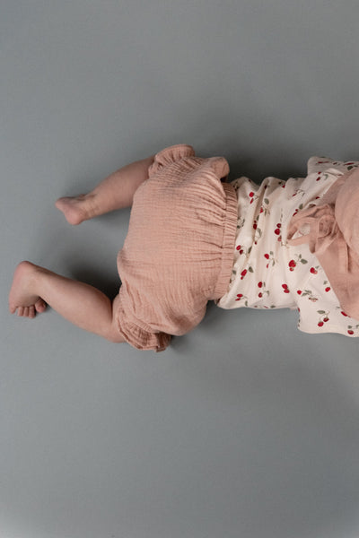 Nature Baby - Petal Bloomers Muslin | Rose Dust Crinkle Bloomers Nature Baby 